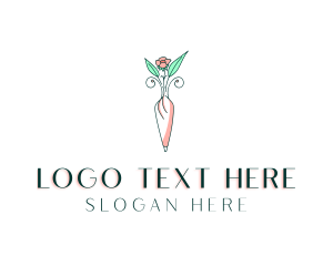 Blooming - Flower Vase Icing logo design
