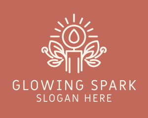 Scented Candlestick Glow logo design