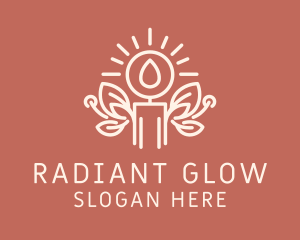 Scented Candlestick Glow logo design