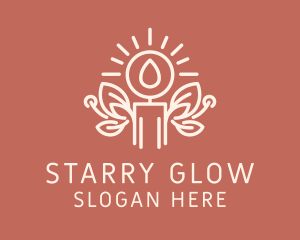 Scented Candlestick Glow logo design