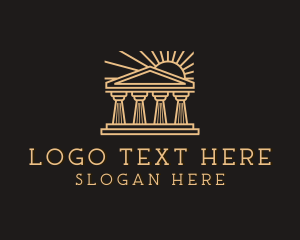Tourist - Greek Column Landmark logo design