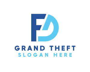 Blue Letter FD Monogram Logo