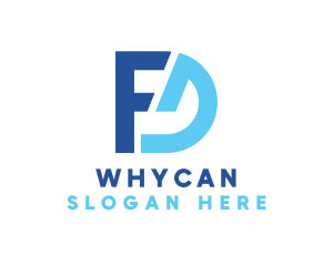 Blue Letter FD Monogram Logo