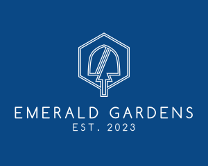 Shovel Line Art Garden logo design