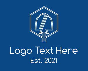 Dig - White Shovel Emblem logo design