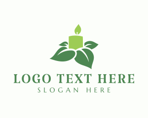 Herbal - Natural Leaf Candle logo design