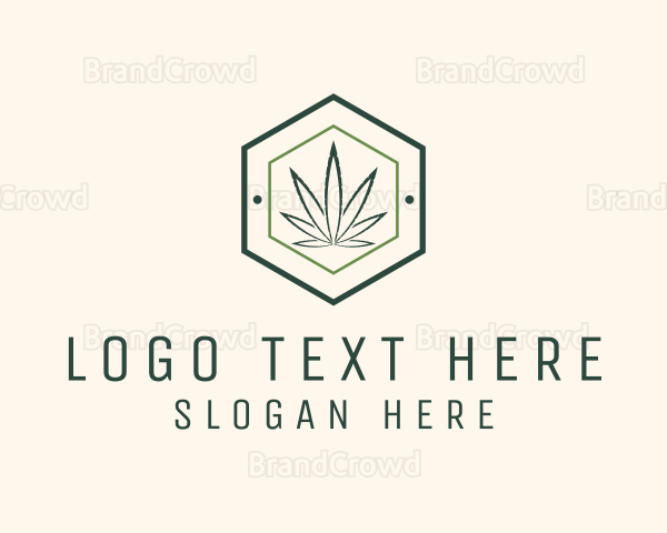 Hexagon Marijuana Badge Logo