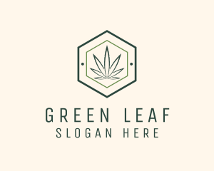 Hexagon Marijuana Badge logo design