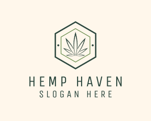 Hexagon Marijuana Badge logo design