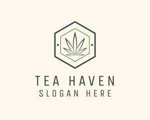 Hexagon Marijuana Badge logo design