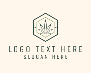 Weed - Hexagon Marijuana Badge logo design