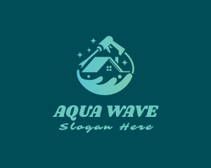 Pressure Wash House Wave logo design