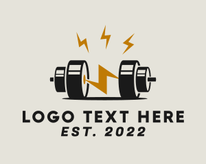 Barbell - Battery Charge Barbell logo design