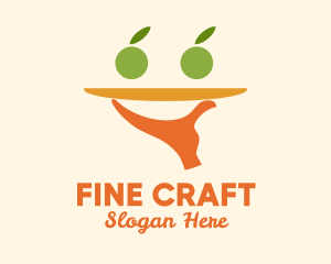 Fruit Platter Waiter  logo design