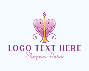 Spa - Heart Decor Candle logo design