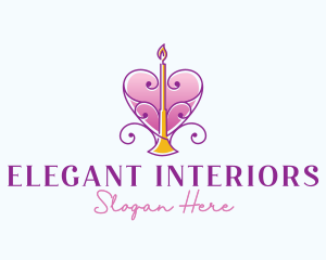 Heart Decor Candle logo design