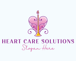 Heart Decor Candle logo design