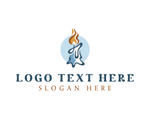 Relaxation - Wax Candle Flame logo design