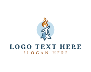 Wax Candle Flame Logo