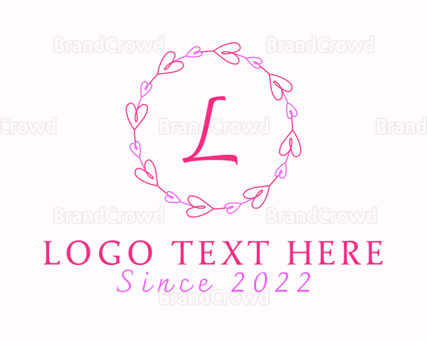 Lovely Fashion Heart Wreath Logo