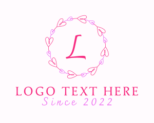 Love - Lovely Fashion Heart Wreath logo design