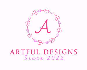 Lovely Fashion Heart Wreath logo design