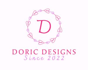 Lovely Fashion Heart Wreath logo design