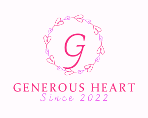 Lovely Fashion Heart Wreath logo design