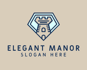 Manor - Diamond Castle Tower logo design