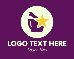 Mortar And Pestle - Medical Pharmacy Star logo design