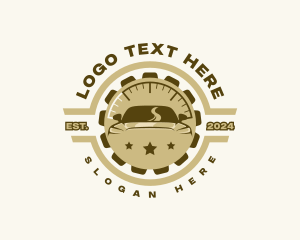 Cog - Car Gear Speedometer logo design