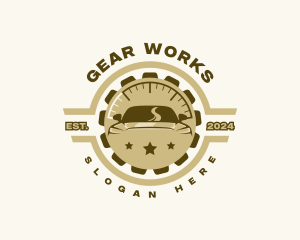 Car Gear Speedometer logo design