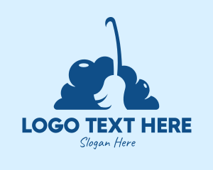Sweeping - Broom Cloud Sanitation logo design