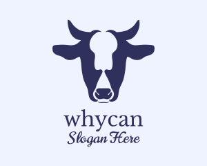 Blue Cow Head Logo