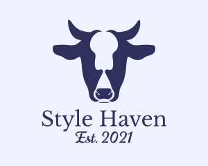 Ranch - Blue Cow Head logo design