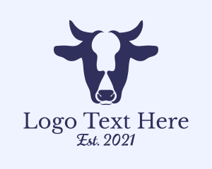 Cow - Blue Cow Head logo design
