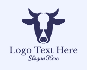 Blue Cow Head Logo