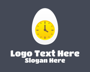 Poultry Farm - Egg Yolk Clock logo design