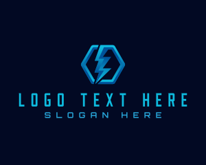 Corporation - Electric Power Hexagon logo design