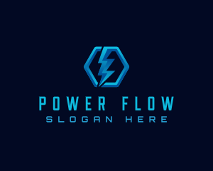 Electric Power Hexagon logo design