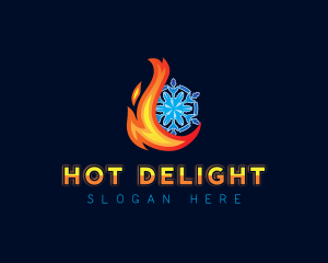 Thermal Flame Snowflake  logo design