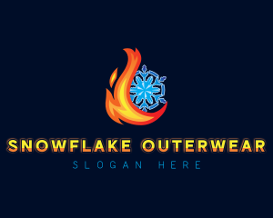 Thermal Flame Snowflake  logo design