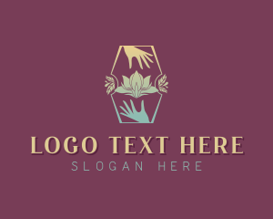 Hands - Lotus Flower Yoga logo design