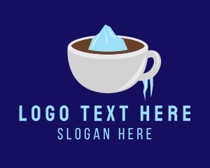 Ice - Iceberg Coffee Cup logo design