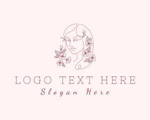 Hairdresser - Ornamental Floral Woman logo design