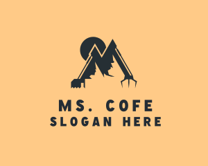 Mountain Crane Letter M logo design