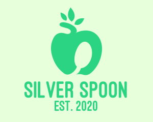 Green Apple Spoon logo design