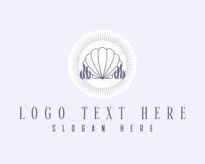 Clam - Coral Clam Shell logo design