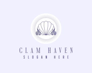 Clam - Coral Clam Shell logo design