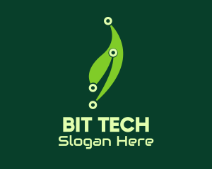 Green Tech Leaf logo design